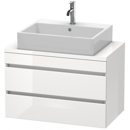 Meuble bas console DURASTYLE 512x800x478mm noyer foncé/blanc mat