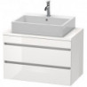 Meuble bas console DURASTYLE 512x800x478mm noyer foncé/blanc mat