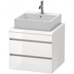 Meuble bas console DURASTYLE 512x600x548mm noyer foncé/blanc mat