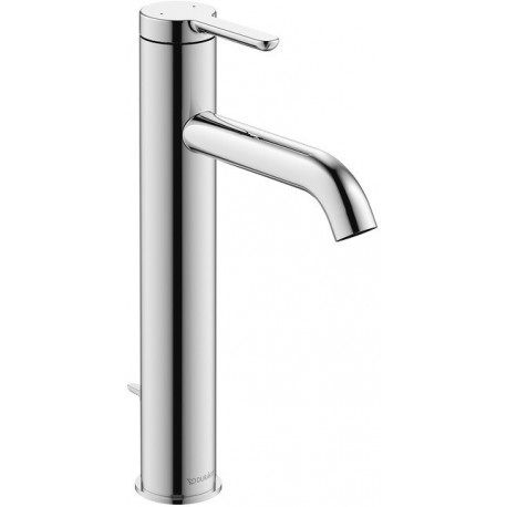 mitigeur lavabo L tirette, rallonge H262 136mm, noir mat