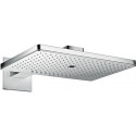 tête de douche 460 x 300 3jetavec bras de douche 450 mm, rosace carrée chroméé