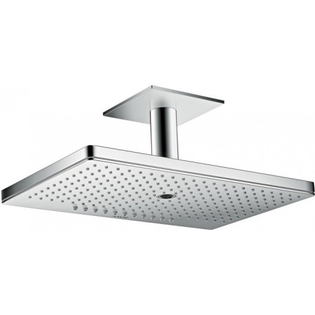 tête de douche 460x300 3jet, raccord plafond 100mm, rosace carrée chroméé