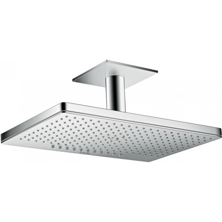 tête de douche 460 x 300 2jetavec raccord plafond 100mm, rosace carrée chroméé