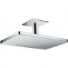 tête de douche 460 x 300 2jetavec raccord plafond 100mm, rosace carrée chroméé