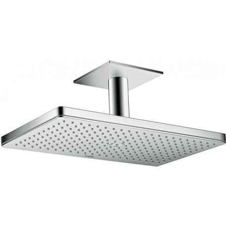 Douche tête 460x300 1jetavec raccordement plafond 100mm, rosace carrée chroméé