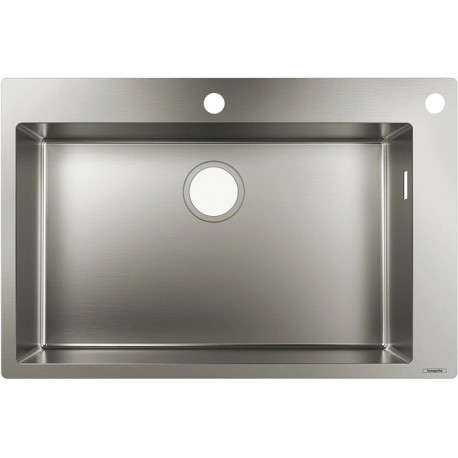 S712-F660 Évier encastré 660avec 2 trou s pour robinet acier inoxydable