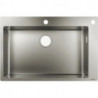 S712-F660 Évier encastré 660avec 2 trou s pour robinet acier inoxydable