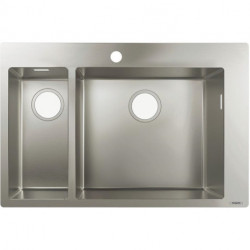 S711-F655 Évier encastré 180 x 450avec troupour robinet acier inoxydable