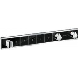 Module thermostatique RainSelect encastréavec 5 fonctions noir/chromé