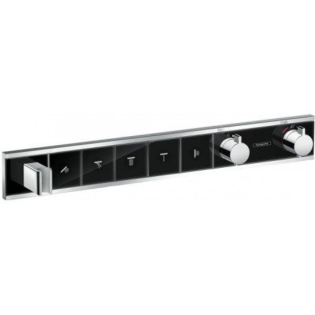 Module thermostatique RainSelect encastréavec 5 fonctions noir/chromé