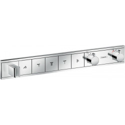 Module thermostatique RainSelect encastréavec 5 fonctions chroméé