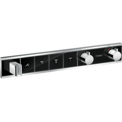 Module thermostatique RainSelect encastréavec 4 fonctions noir/chromé