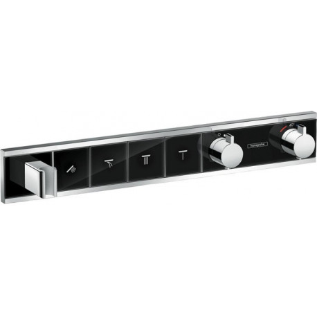 Module thermostatique RainSelect encastréavec 4 fonctions noir/chromé