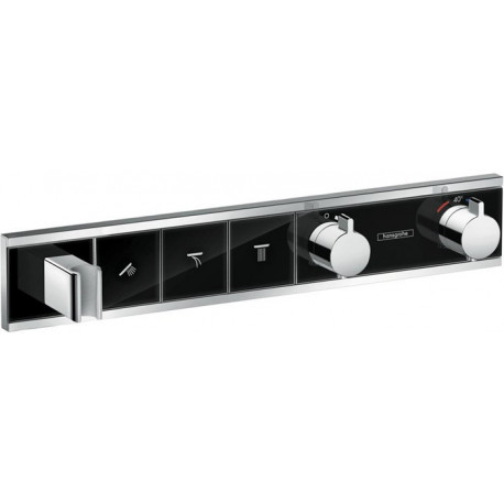 Module thermostatique RainSelect encastréavec 3 fonctions noir/chromé