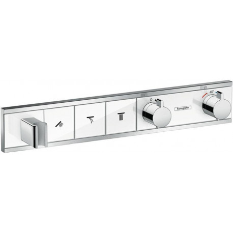 Module thermostatique RainSelect encastréavec 3 fonctions blanc/chromé