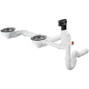 D17-10 Garniture de vidage manuelle pour double cuve granite chroméé