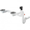 D17-10 Garniture de vidage manuelle pour double cuve granite chroméé
