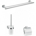 Set de 3 accessoires de salle de bains chroméé