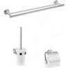 Set de 3 accessoires de salle de bains chroméé