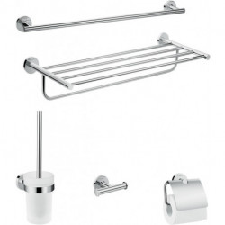 Set de 5 accessoires de salle de bains chroméé