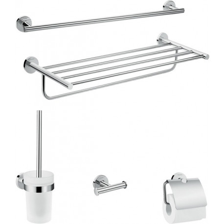 Set de 5 accessoires de salle de bains chroméé