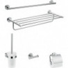 Set de 5 accessoires de salle de bains chroméé