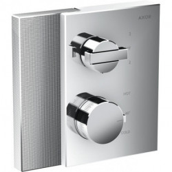 Set finition mitigeur thermostatique encastré,avec RA et inv, coupe diamant chromé 