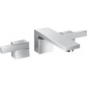 Set finition mél lav mural 3 trou s, bonde écoul libre, coupe diam, bec 190mm chromé 