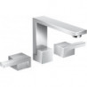 Mélongeur lavabo 130 3 trou s, coupe diamant, bonde push-open chroméé