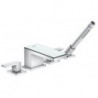 Set de finition mélongeur 4 trou s pour montage sur bord de baignoire chromé /miroir