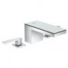 Mélongeur lavabo 70 3 trou s, bonde push-open chromée/miroir