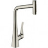 mitigeur cuisine 320,avec douchette extractible 2 jets, sBox aspect acier inox