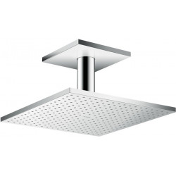 tête de douche 300 x 300 m 2jetavec raccordement plafond 100 mm chroméé