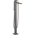 mitigeur bain/douche, set de finition, poignée manette noir chromé brossé