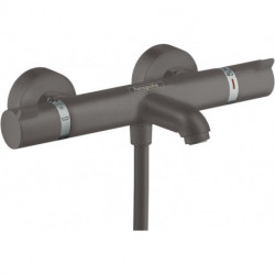mitigeur Thermostatique bain/douche noir chromé brossé