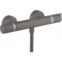 mitigeur Thermostatique douche noir chromé brossé