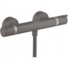 mitigeur Thermostatique douche noir chromé brossé