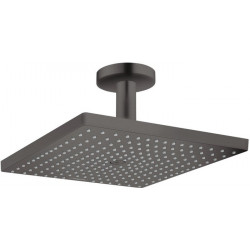 tête de douche 300 Air 1jetavec raccordement plafond 100 mm noir chromé brossé