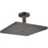 tête de douche 300 Air 1jetavec raccordement plafond 100 mm noir chromé brossé