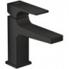mitigeur de lavabo 100 poignée manette bec court, bonde Push-Open noir mat