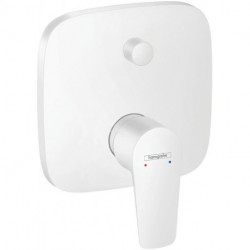 Mitigeur bain-douche HG à encastrer Talis E finition blanc mat avec combinaison de sécurité.