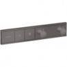 Module thermostatique RainSelect encastréavec 2 fonctions noir chromé brossé