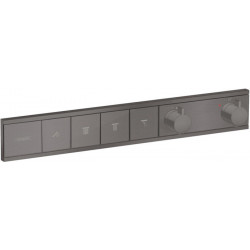 Module thermostatique RainSelect encastréavec 4 fonctions noir chromé brossé
