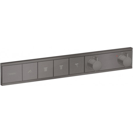 Module thermostatique RainSelect encastréavec 4 fonctions noir chromé brossé