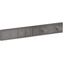 Module thermostatique RainSelect encastréavec 4 fonctions noir chromé brossé