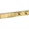 Module thermostatique RainSelect encastréavec 4 fonctions aspect doré poli