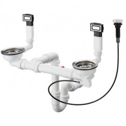 D15-11 Garniture de vidage automatique 370 x 370 acier inoxydable
