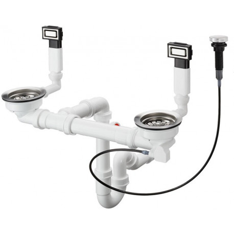 D15-11 Garniture de vidage automatique 370 x 370 acier inoxydable