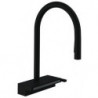 mitigeur de cuisine 170,avec douchette extractible 3 jets, sBox noir mat
