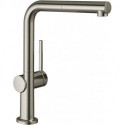 mitigeur de cuisine 270,avec douchette extractible 1 jet aspect acier inox